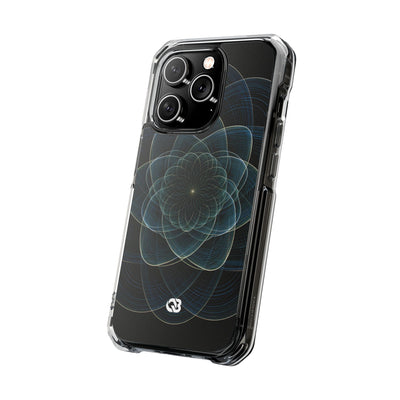 Blue Impact MagSafe Phone Case for iPhone - Celestial Wireframe Bloom