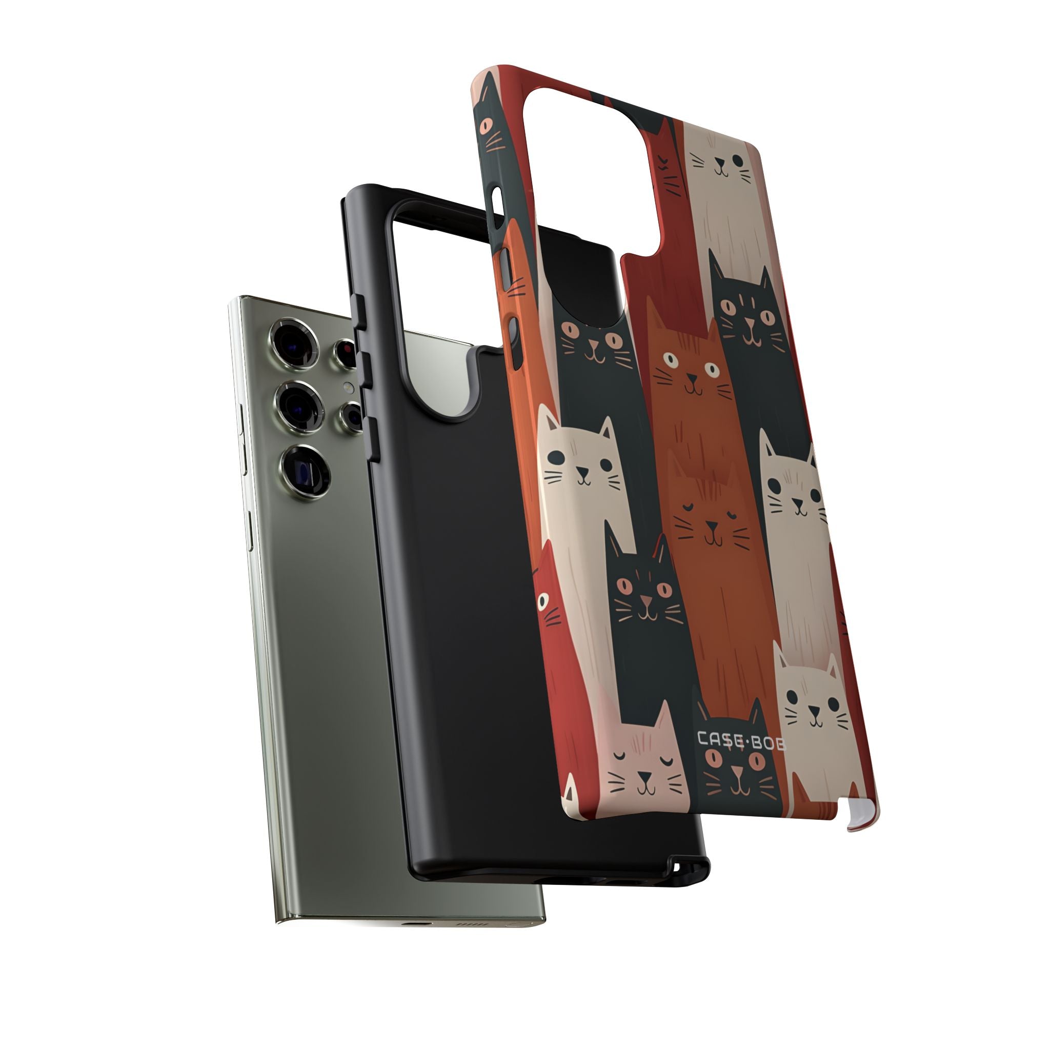 Elongated Cats Zwart Samsung S23 Ultra Case - Tough