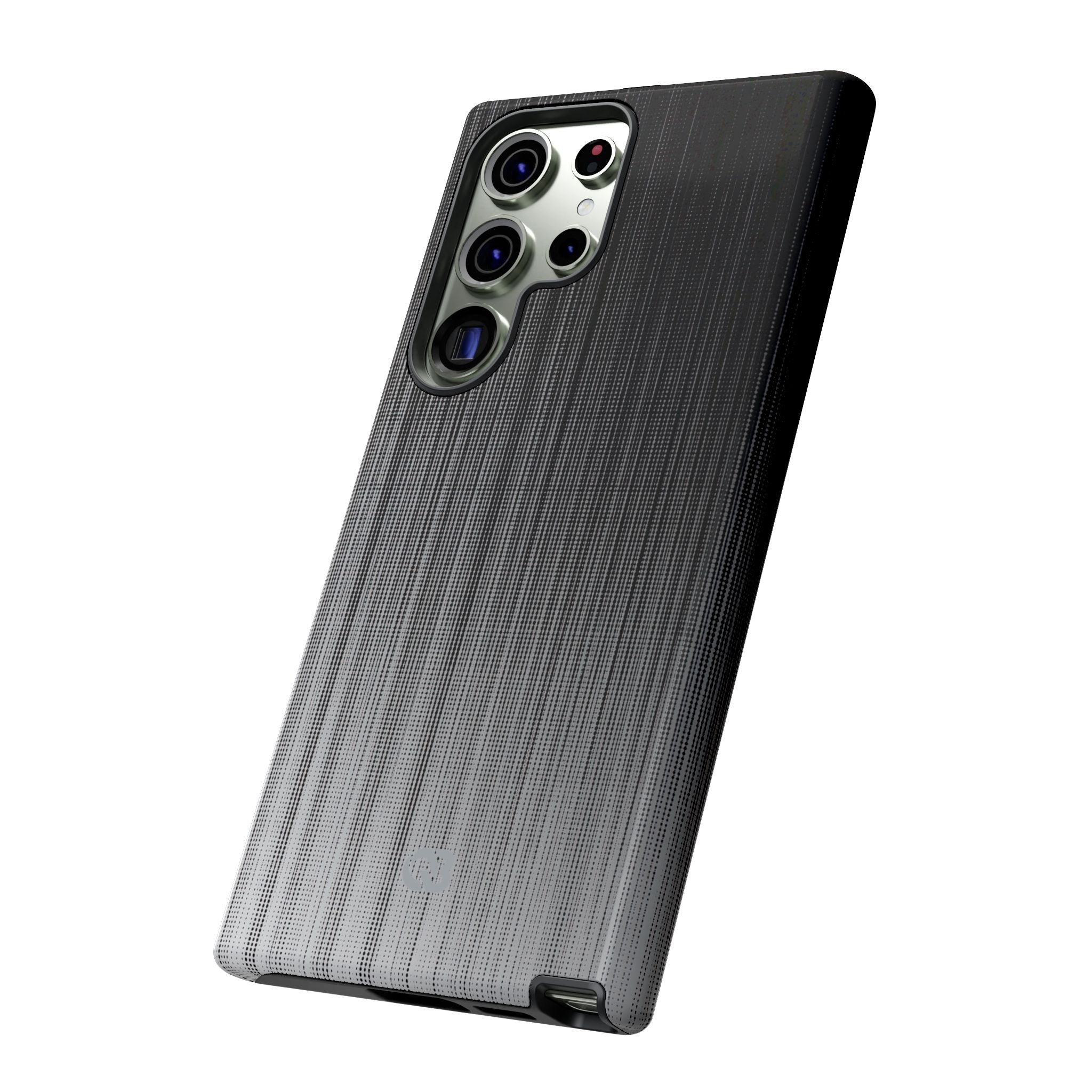Grey Tough Phone Case for Samsung - Static Vertical Dither