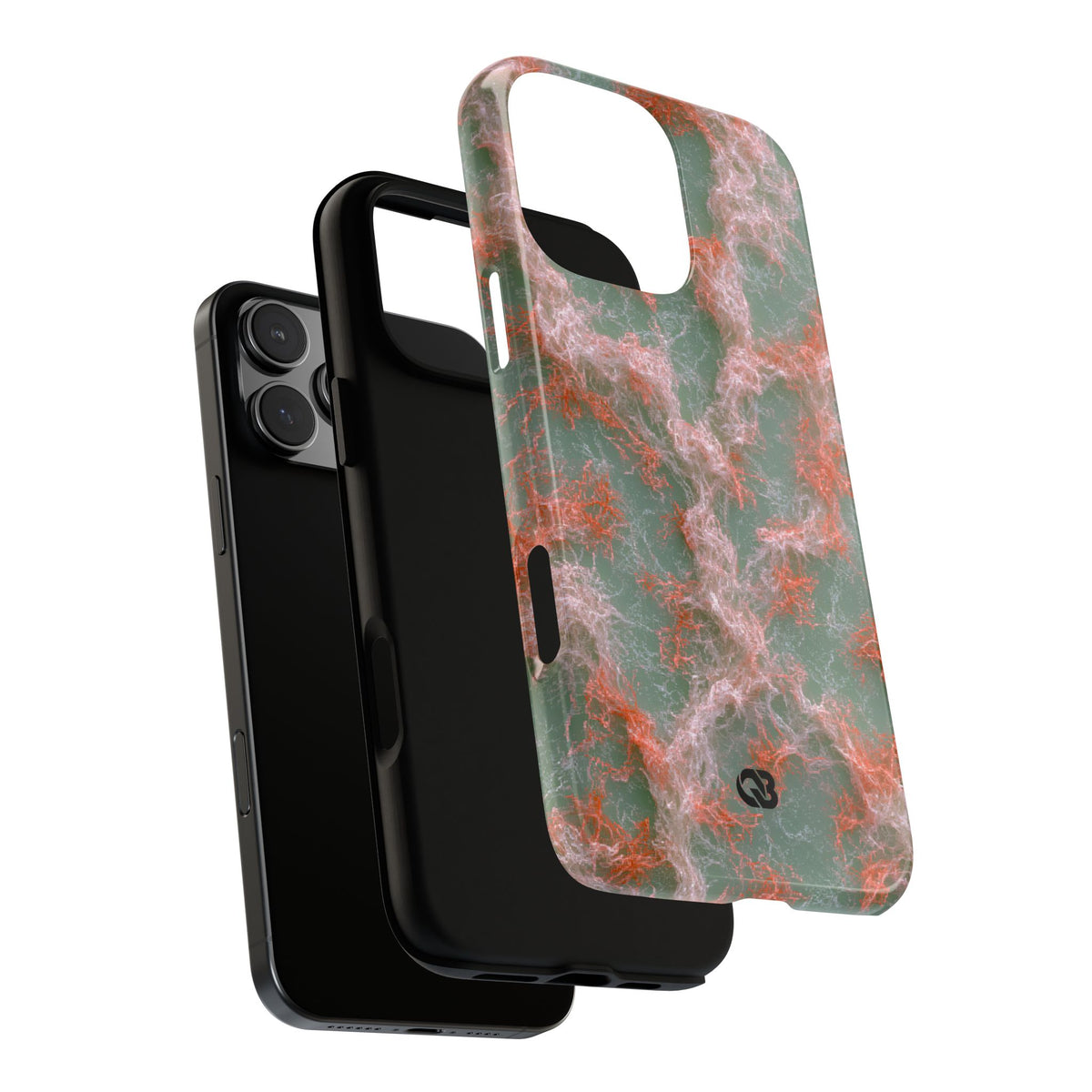 Coral Pixel Matrix · Tough Phone Case for iPhone · Green