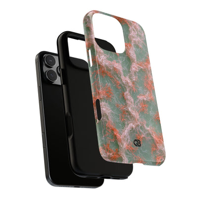 Coral Pixel Matrix · Tough Phone Case for iPhone · Green