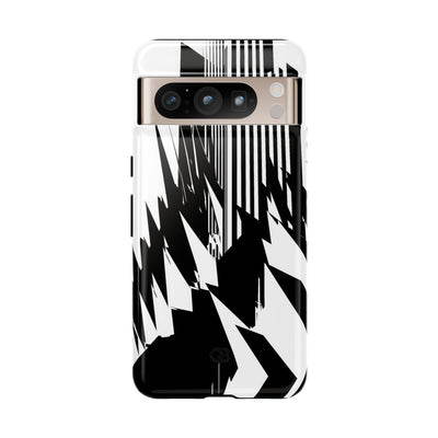 White Tough Phone Case for Google Pixel - Shattered Vector Spire