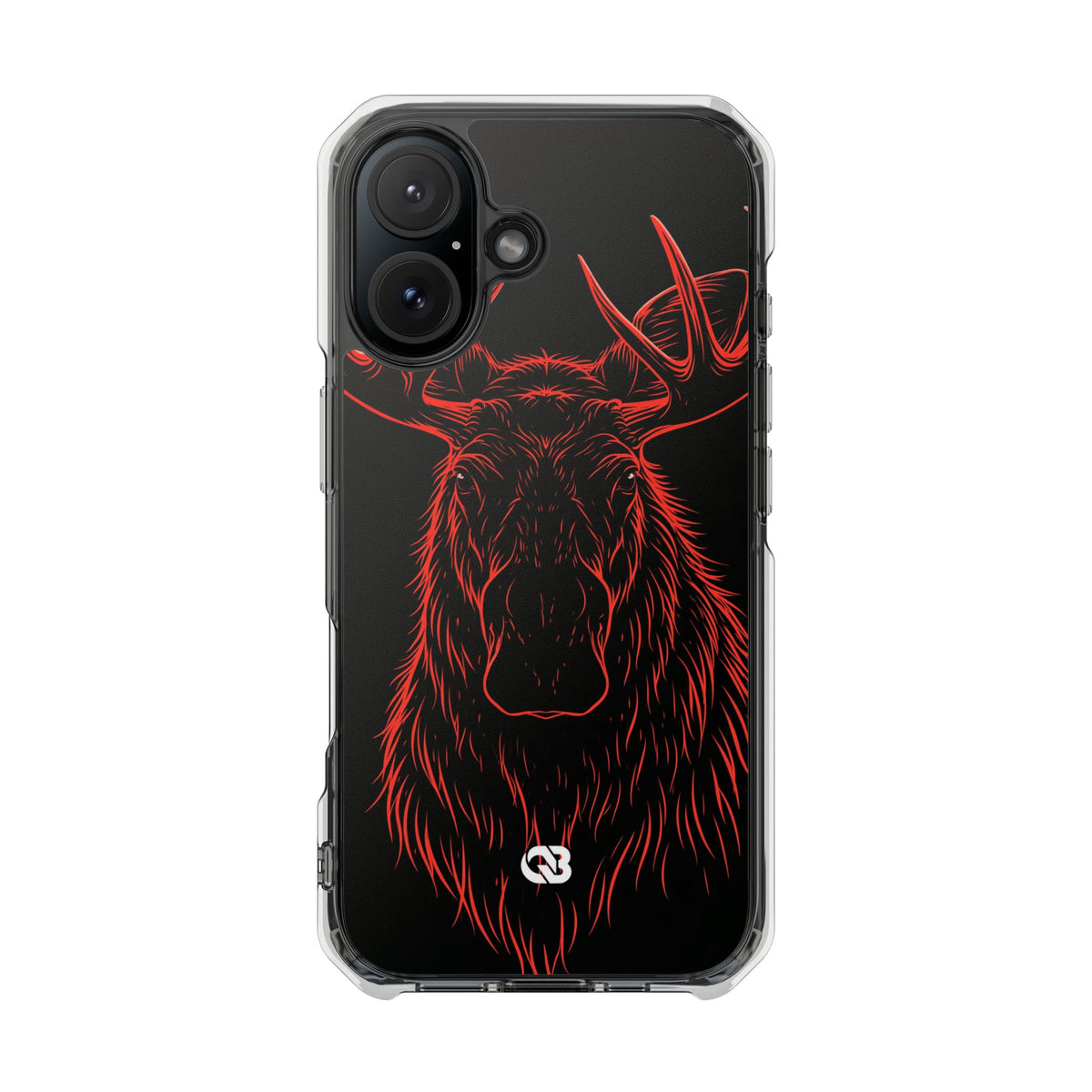 Crimson Horizon Moose · Impact Magnetic Phone Case for iPhone ·  Black