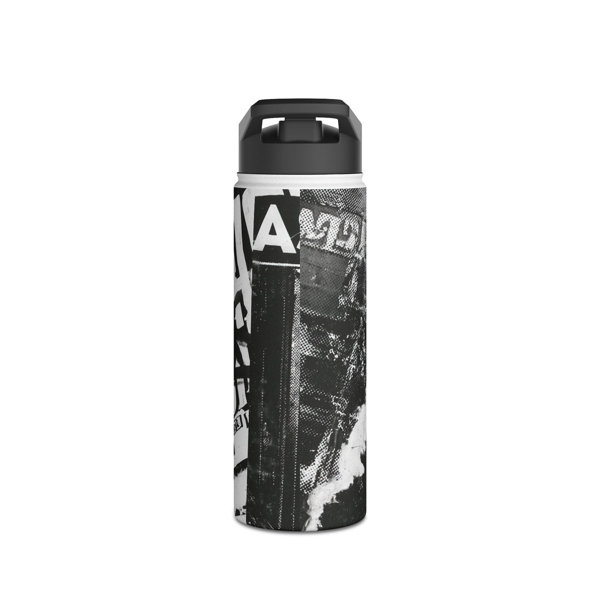 Underground Punk Collage · Insulated Water Bottle · Black