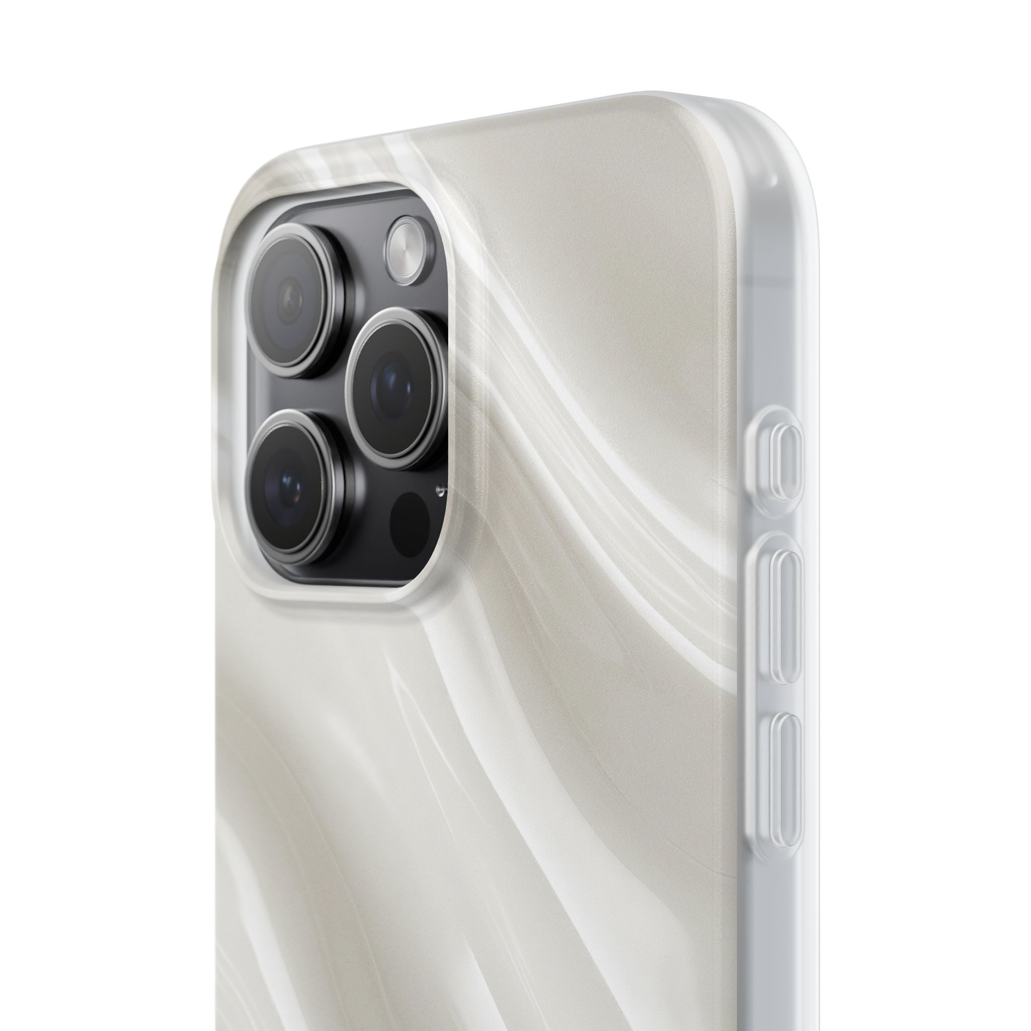 White Lite Phone Case for iPhone - Polished Ivory Wave