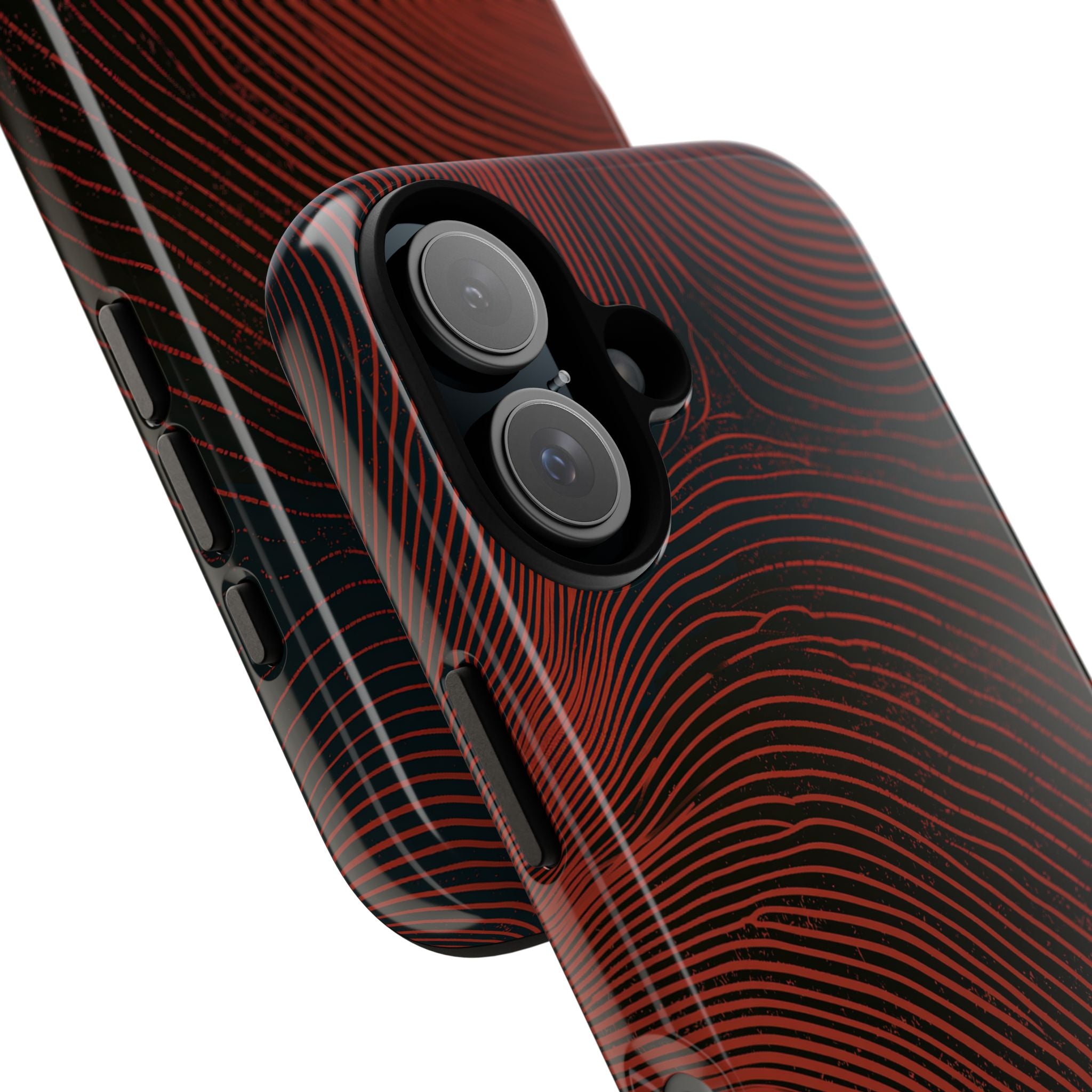 Red Tough Phone Case for iPhone - Terracotta Nerve Map
