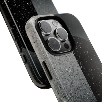 Black Tough Phone Case for iPhone - Lunar Static Orbit