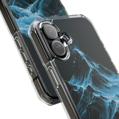 Nordic Frost Peak · Clear Impact Magnetic Phone Case for iPhone · Blue