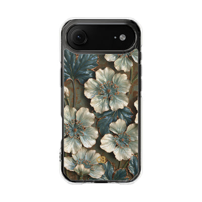 Gilded Blossom Reverie · Clear Impact Magnetic Phone Case for iPhone · Teal