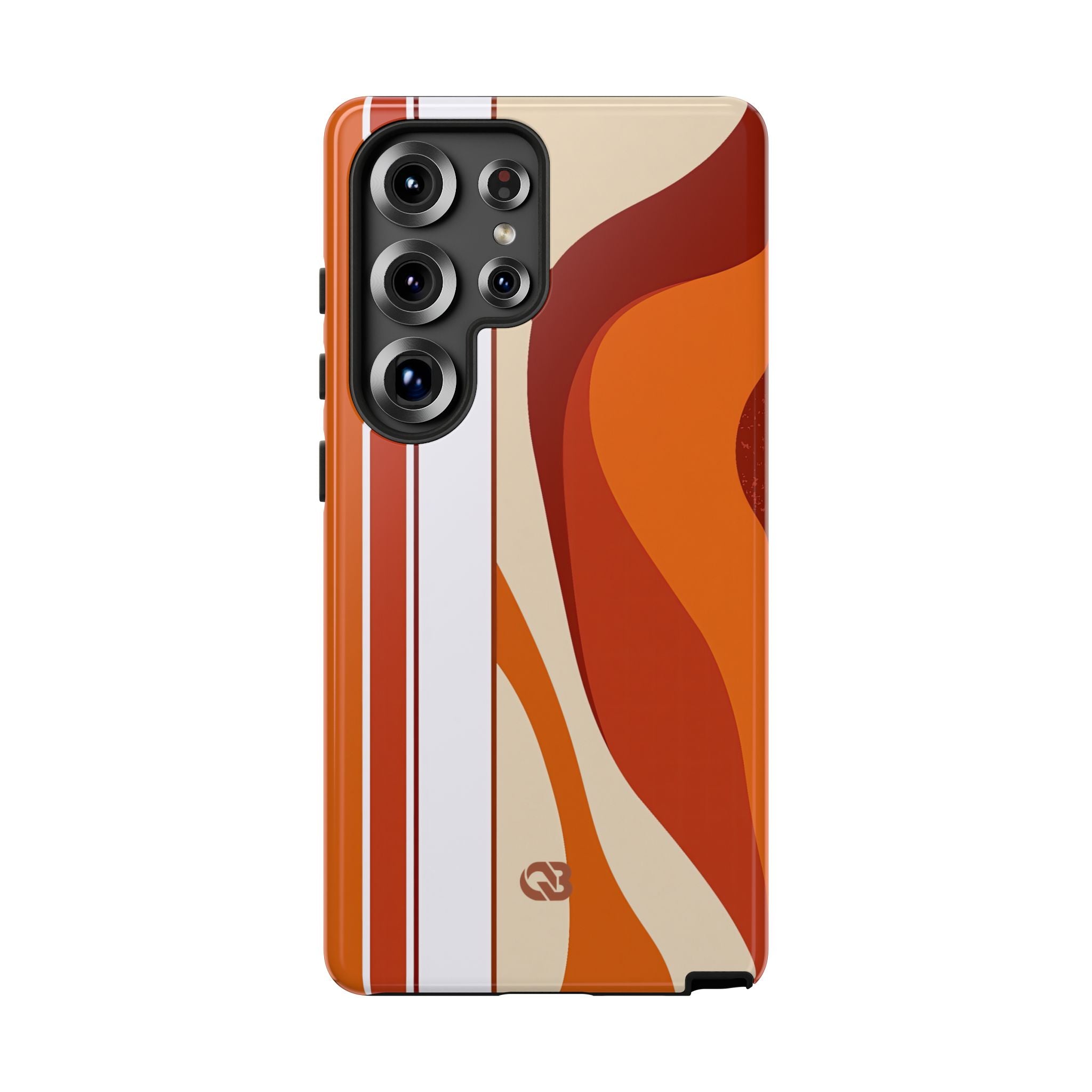 Orange Tough Phone Case for Samsung - Terracotta Metro Line
