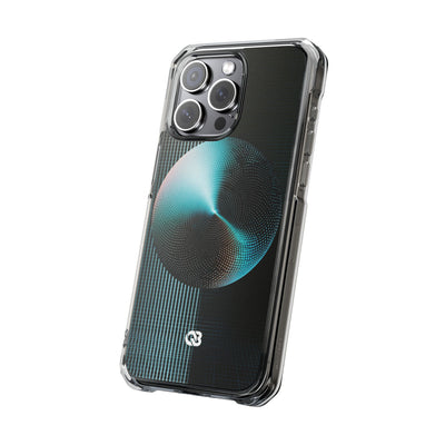 Blue Impact MagSafe Phone Case for iPhone - Cyan Vector Sphere
