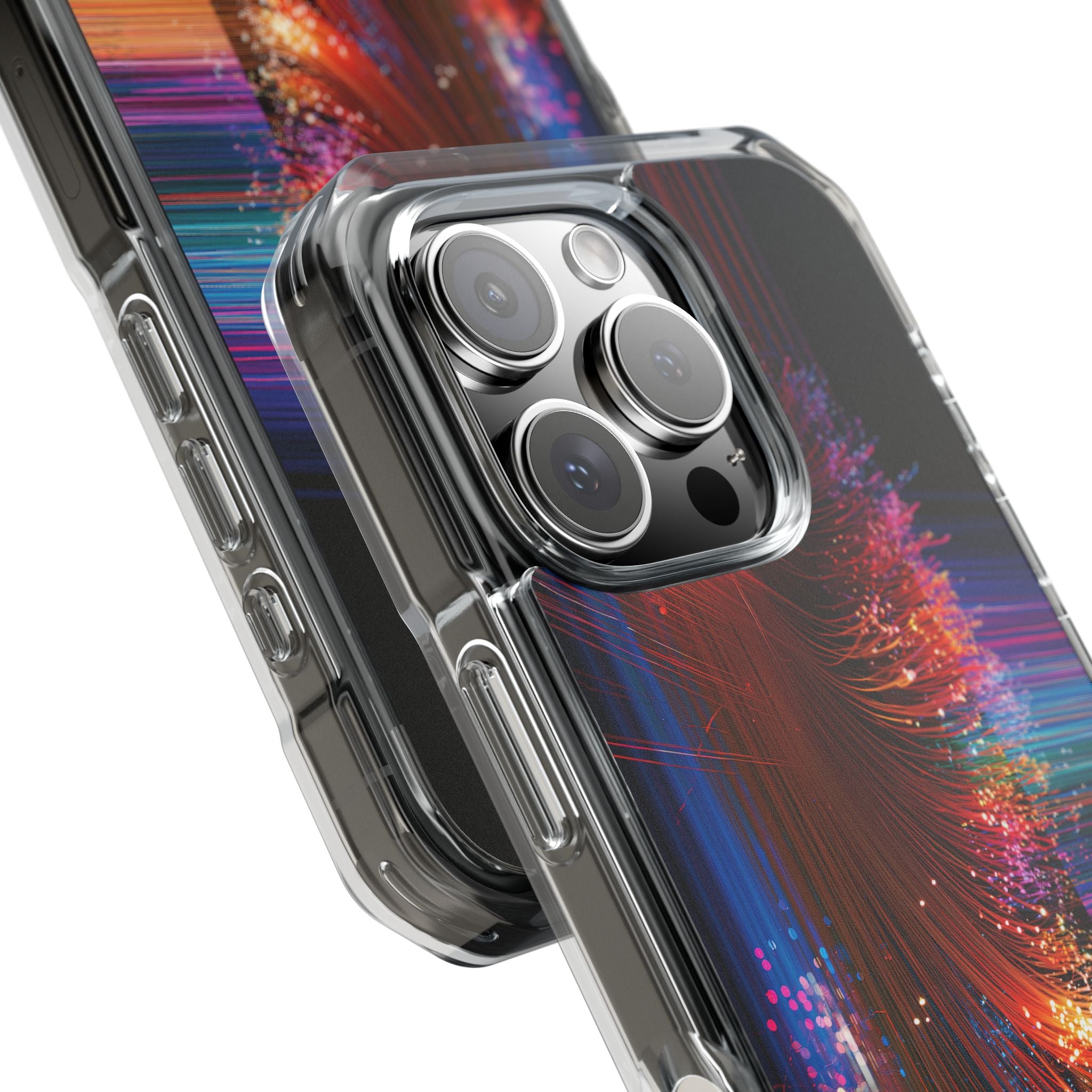 Black Impact MagSafe Phone Case for iPhone - Cyber Optic Streak
