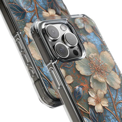 Gilded Blossom Reverie · Clear Impact Magnetic Phone Case for iPhone · Teal