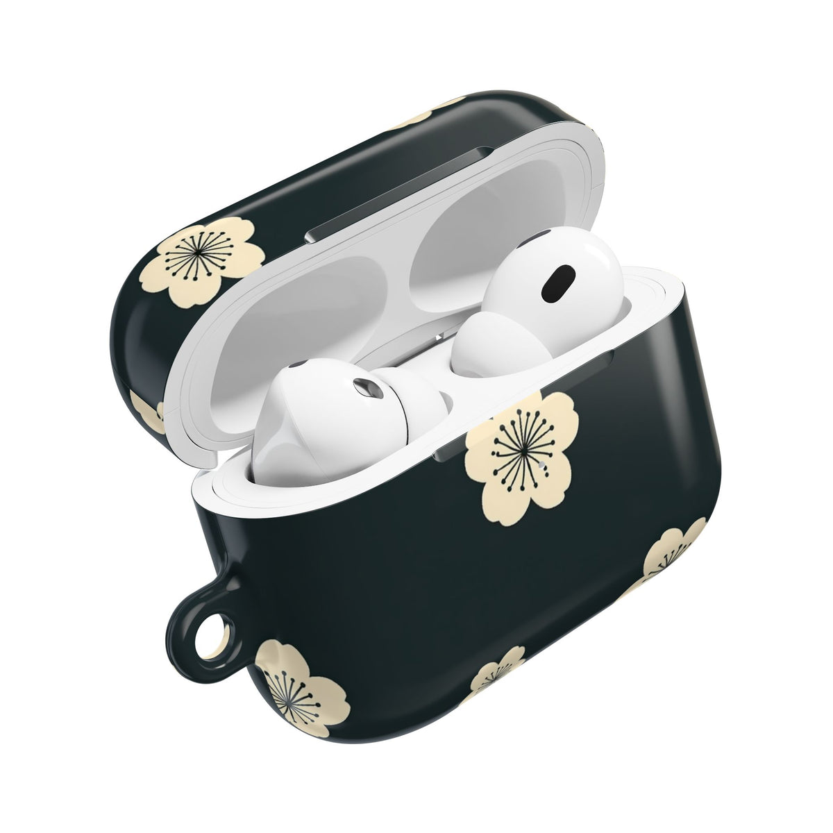 Midnight Sakura Bloom · Hard Case for AirPods & AirPods Pro · Black