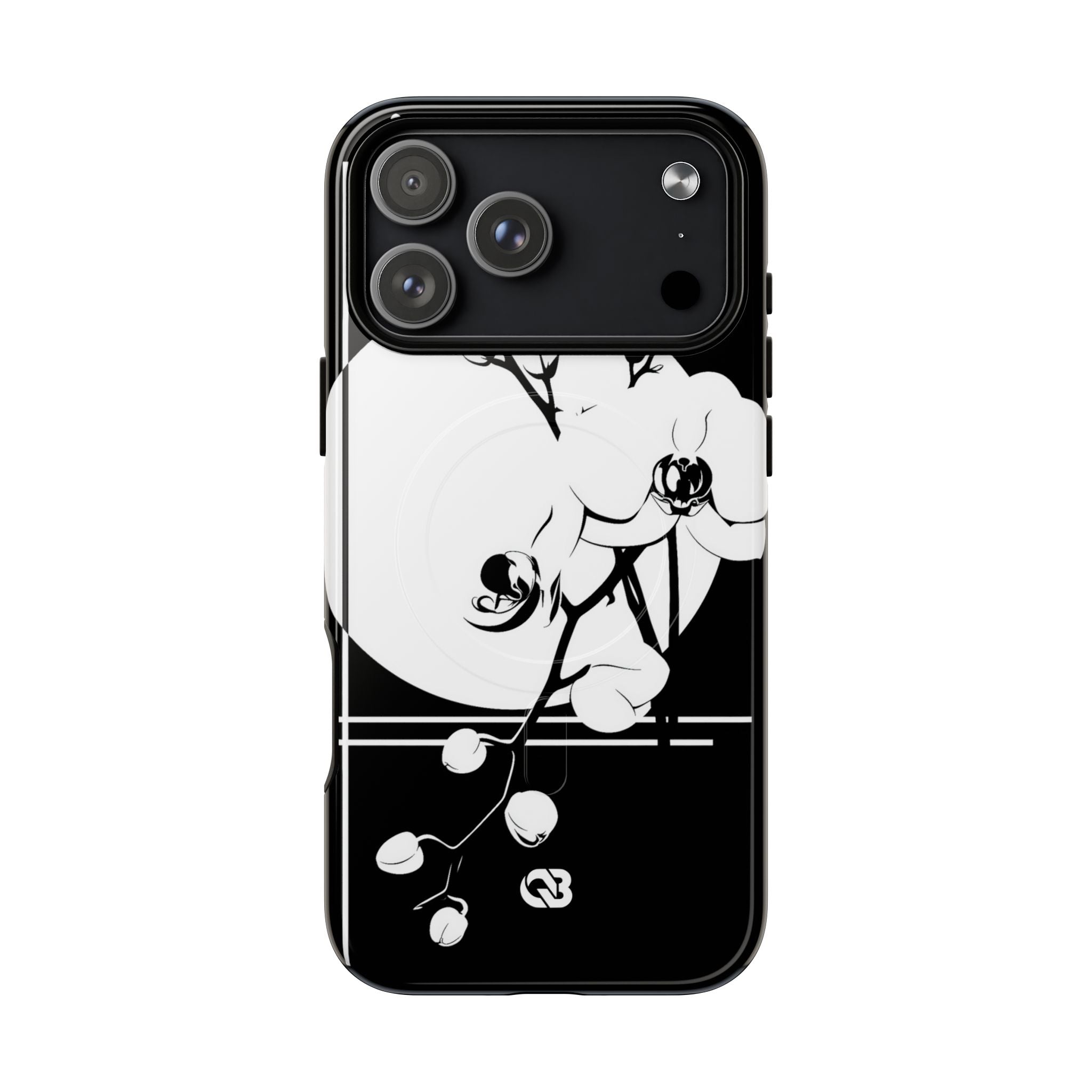 Black Tough 2.0 Magsafe Phone Case for iPhone - Lunar Orchid Grid