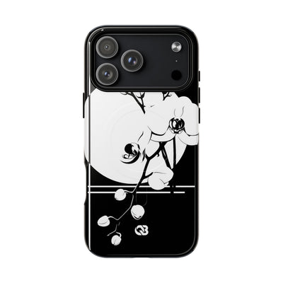 Black Tough 2.0 Magsafe Phone Case for iPhone - Lunar Orchid Grid