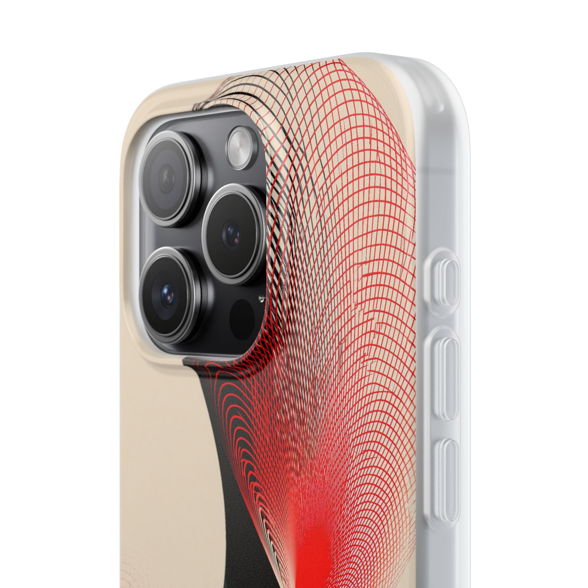 Red Lite Phone Case for iPhone - Crimson Grid Vortex