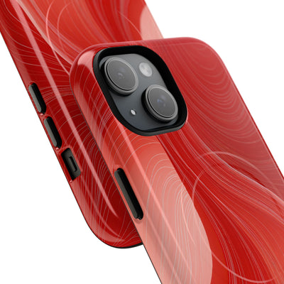 Red Tough 2.0 Magsafe Phone Case for iPhone - Crimson Silk Strands