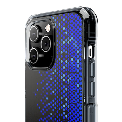 Cobalt Hex Dispersion · Clear Impact Magnetic Phone Case for iPhone · Blue