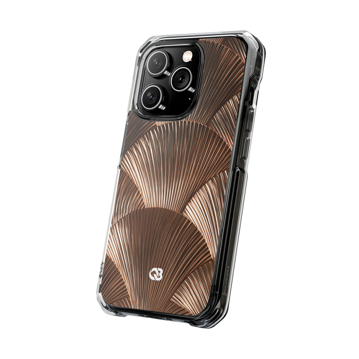 Rose Gilded Fan · Clear Impact Magnetic Phone Case for iPhone · Gold