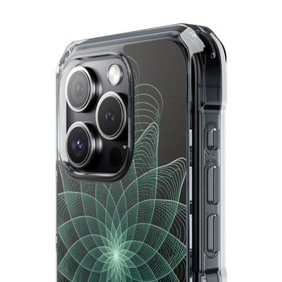 Green Impact MagSafe Phone Case for iPhone - Cyan Signal Bloom