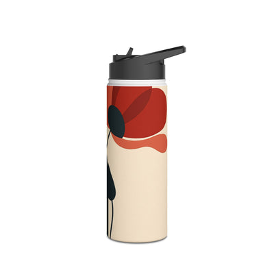 Modernist Poppy · Insulated Water Bottle · Beige