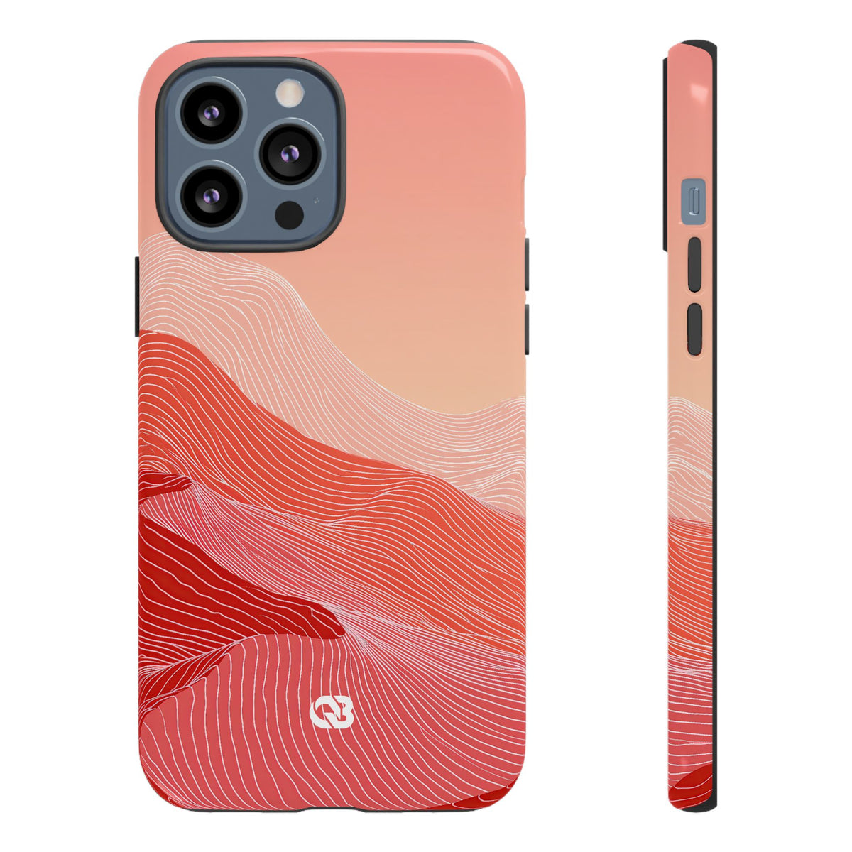 Coral Ridge Contours · Tough Phone Case for iPhone · Red