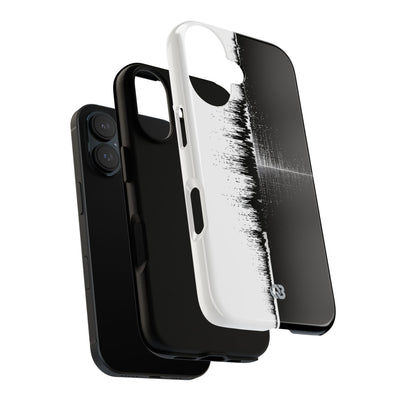 Black Tough Phone Case for iPhone - Static Signal Split