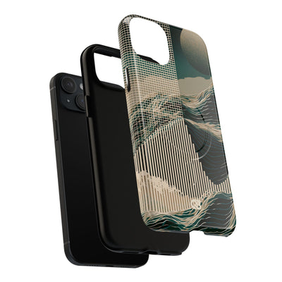 Green Tough 2.0 Magsafe Phone Case for iPhone - Lunar Moss Topography