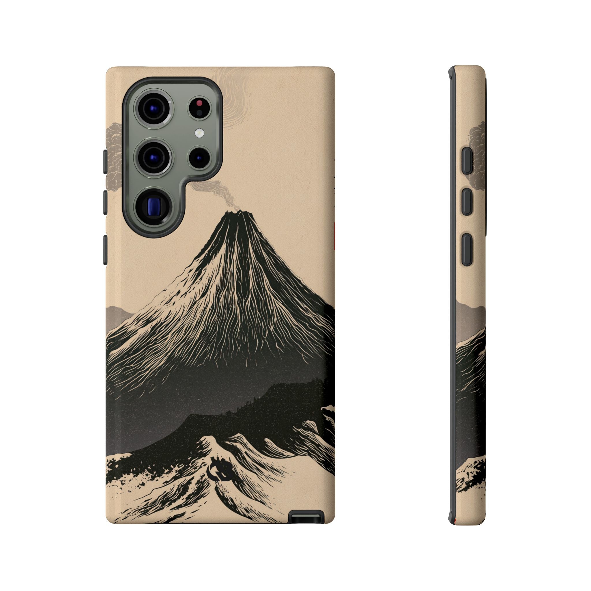 Beige Tough Phone Case for Samsung - Obsidian Ink Summit