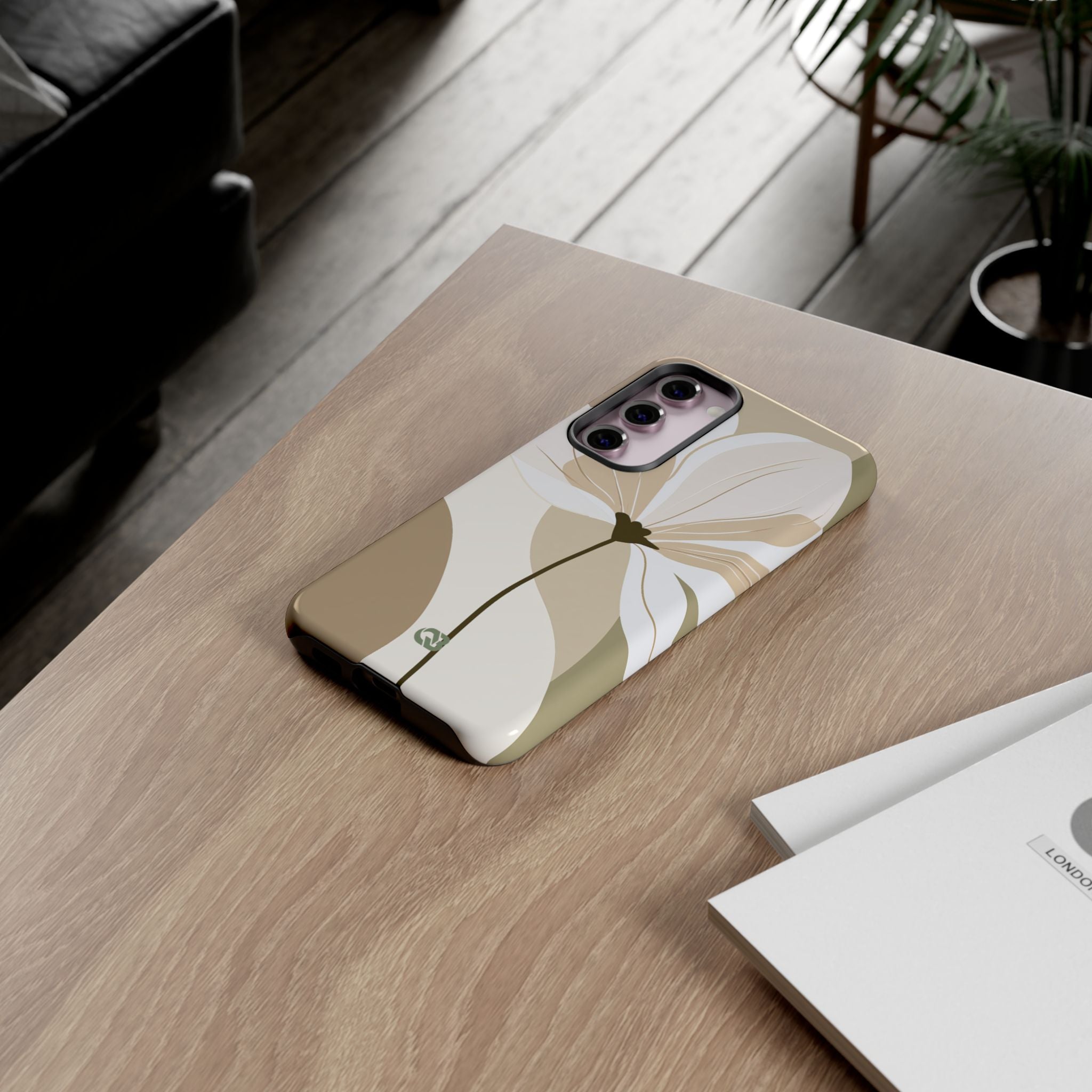 Beige Tough Phone Case for Samsung - Sage Linen Magnolia