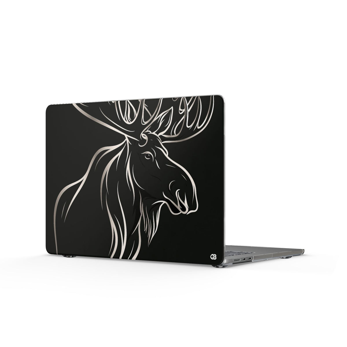Nordic Moose Contour · Clear Hard Case for MacBook · Black