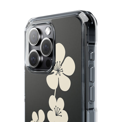 Black Impact MagSafe Phone Case for iPhone - Obsidian Cream Bloom