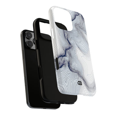 White Tough Phone Case for iPhone - Nordic Ridge Topo