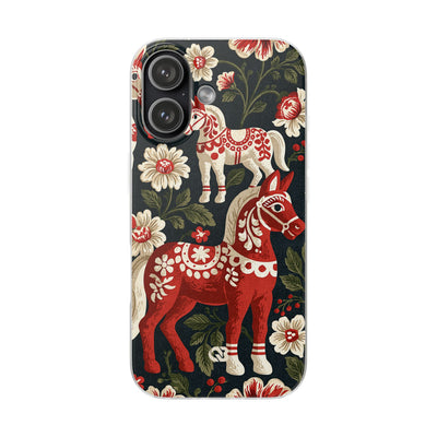Nordic Dala Meadow · Lite Phone Case for iPhone ·  Red