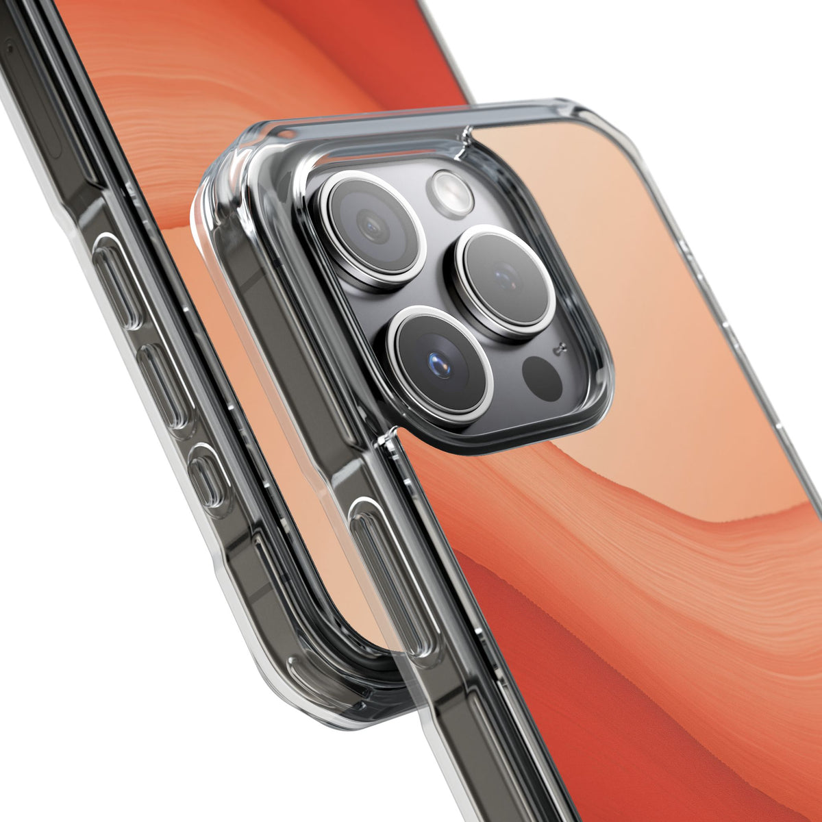 Terracotta Flow · Clear Impact Magnetic Phone Case for iPhone · Orange