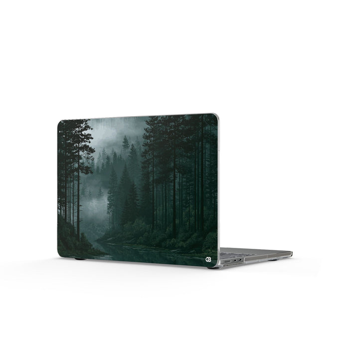 Misty Pine Reflections · Clear Hard Case for MacBook · Green