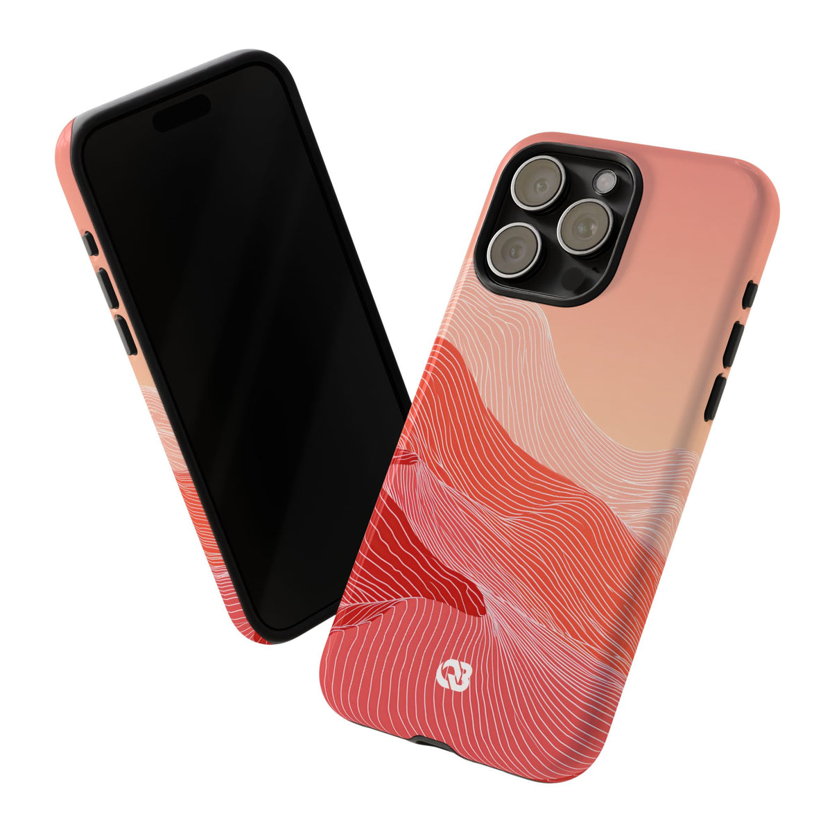 Coral Ridge Contours · Tough Phone Case for iPhone · Red