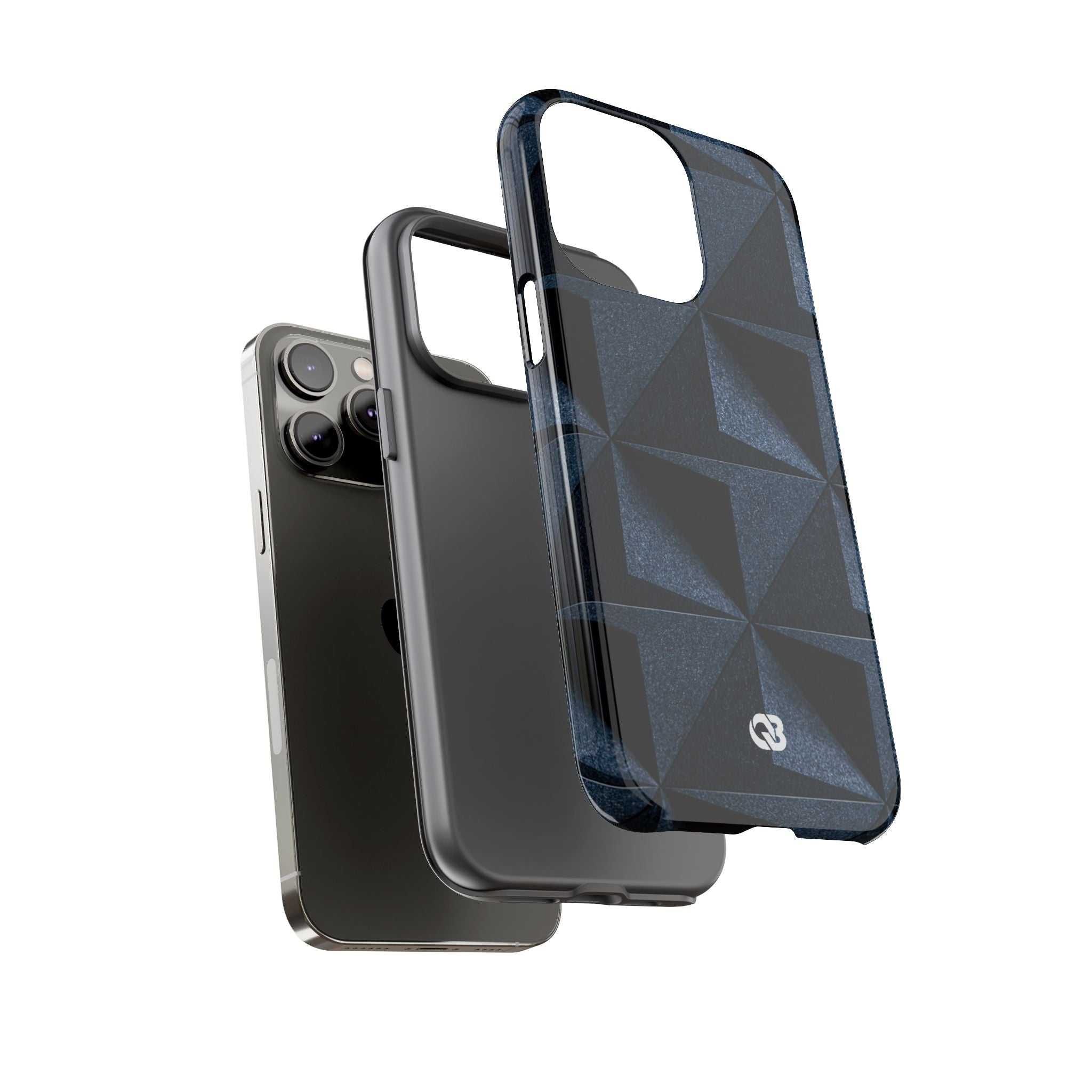 Blue Tough Phone Case for iPhone - Indigo Basalt Facets