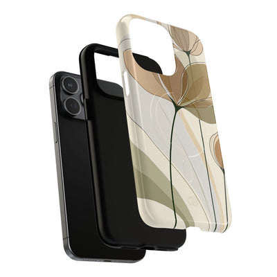 Beige Tough 2.0 Magsafe Phone Case for iPhone - Muted Ochre Petals