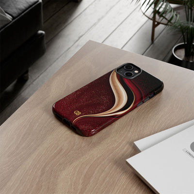 Gilded Crimson Flow · Tough Phone Case for iPhone · Red