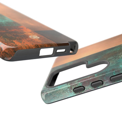 Teal Tough Phone Case for Samsung - Verdigris Copper Slab