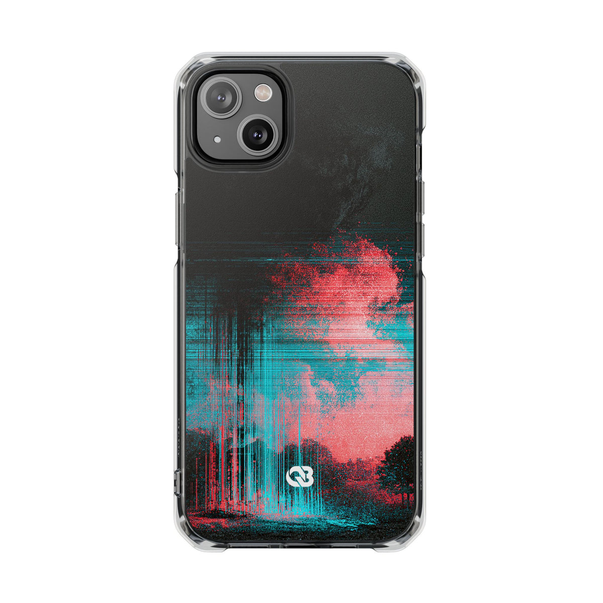 Digital Signal Drift · Clear Impact Magnetic Phone Case for iPhone · Black