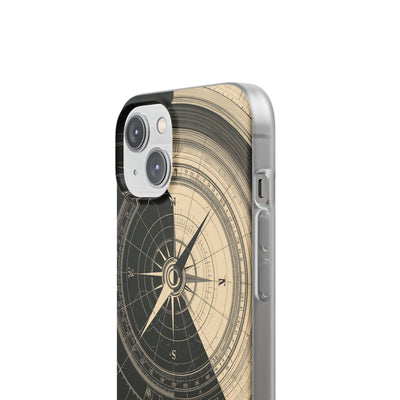 Beige Lite Phone Case for iPhone - Obsidian Nautical Blueprint