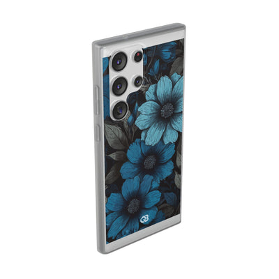 Obsidian Blue Petals · Soft Phone Case for Samsung