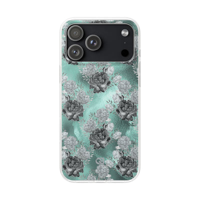 Frost Mint Floral · Soft Handyhülle für iPhone