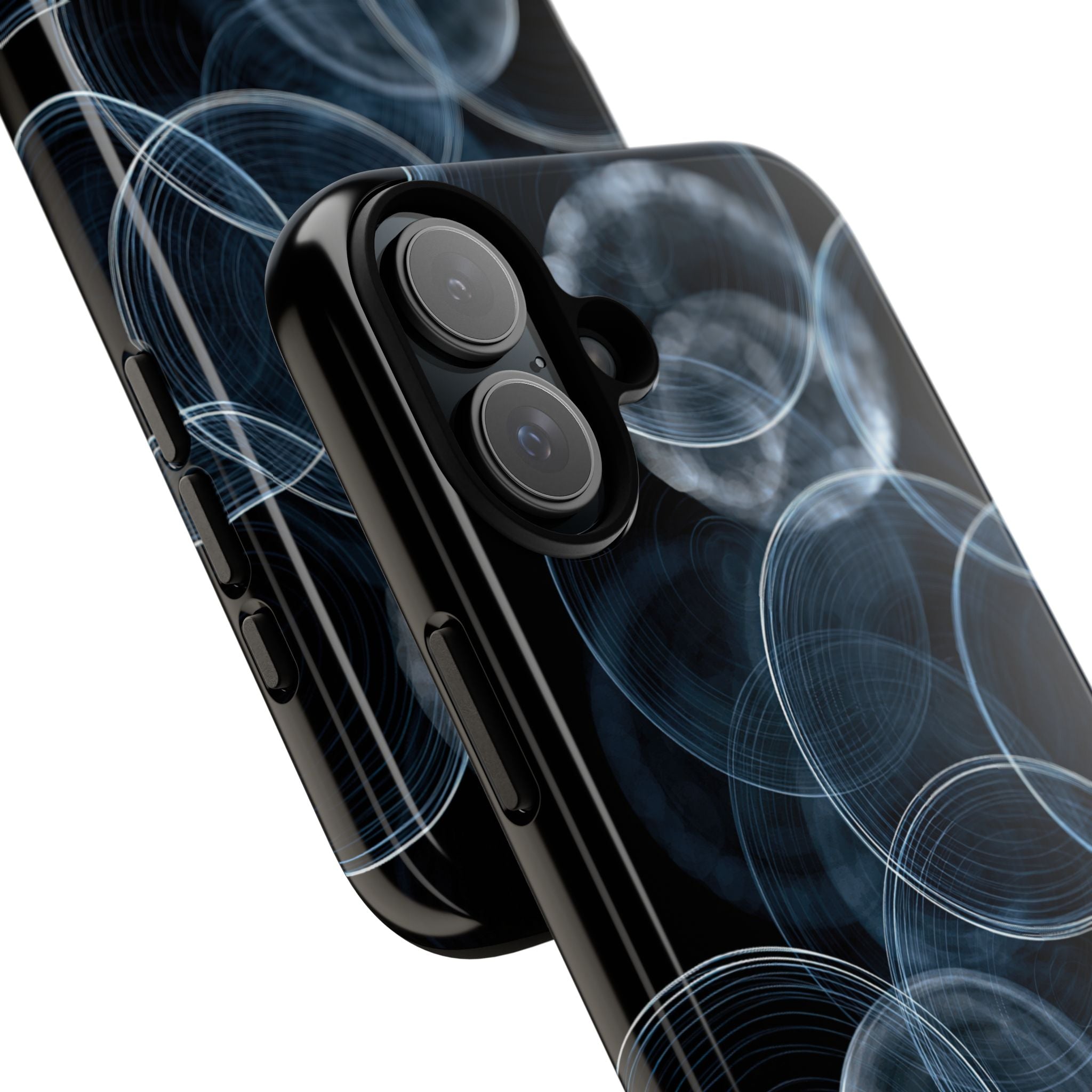 Blue Tough Phone Case for iPhone - Cyan Pulse Ripple