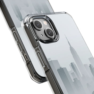 Grey Impact MagSafe Phone Case for iPhone - Steel Mist Skyline