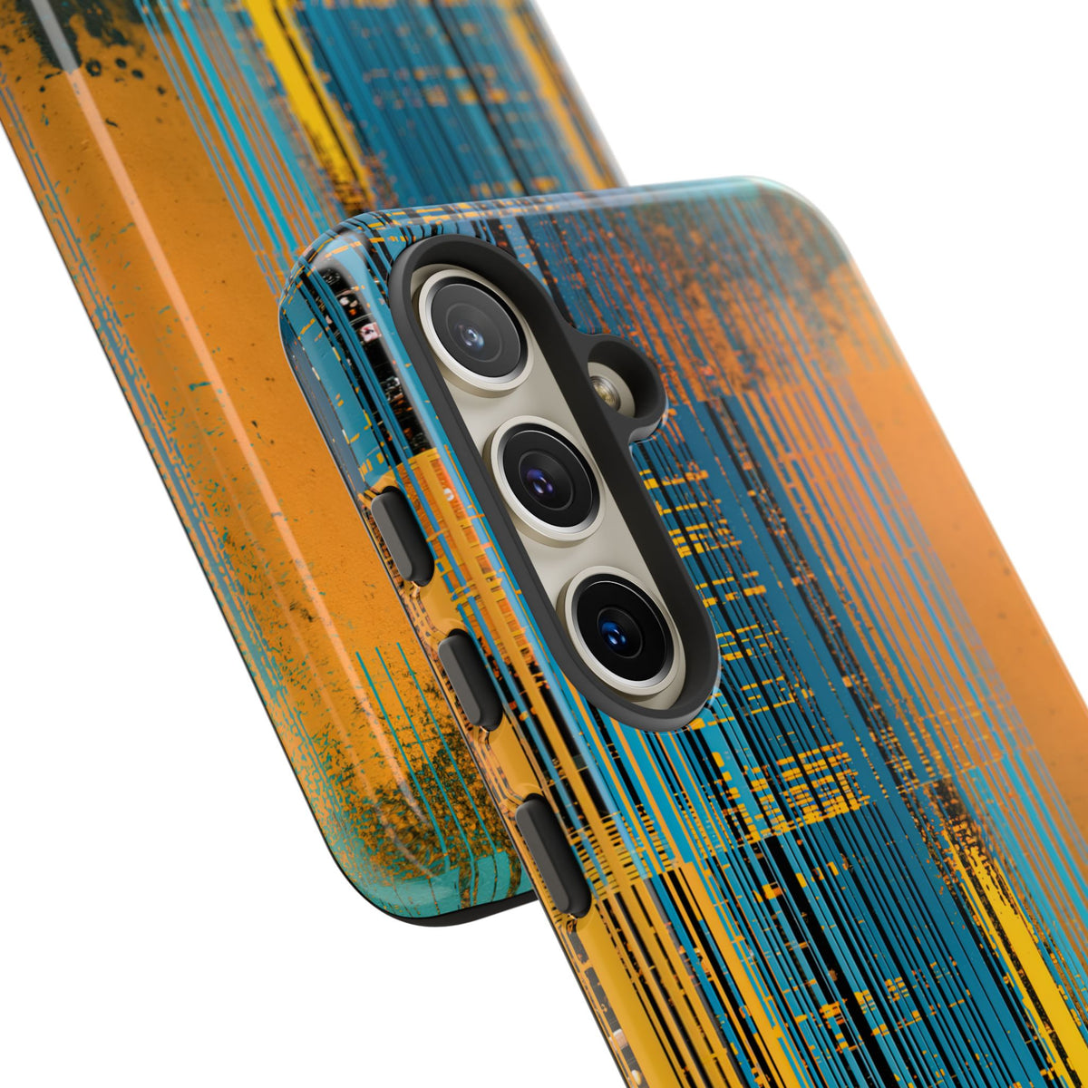Cyber Glitch Stream · Tough Phone Case for Samsung · Teal