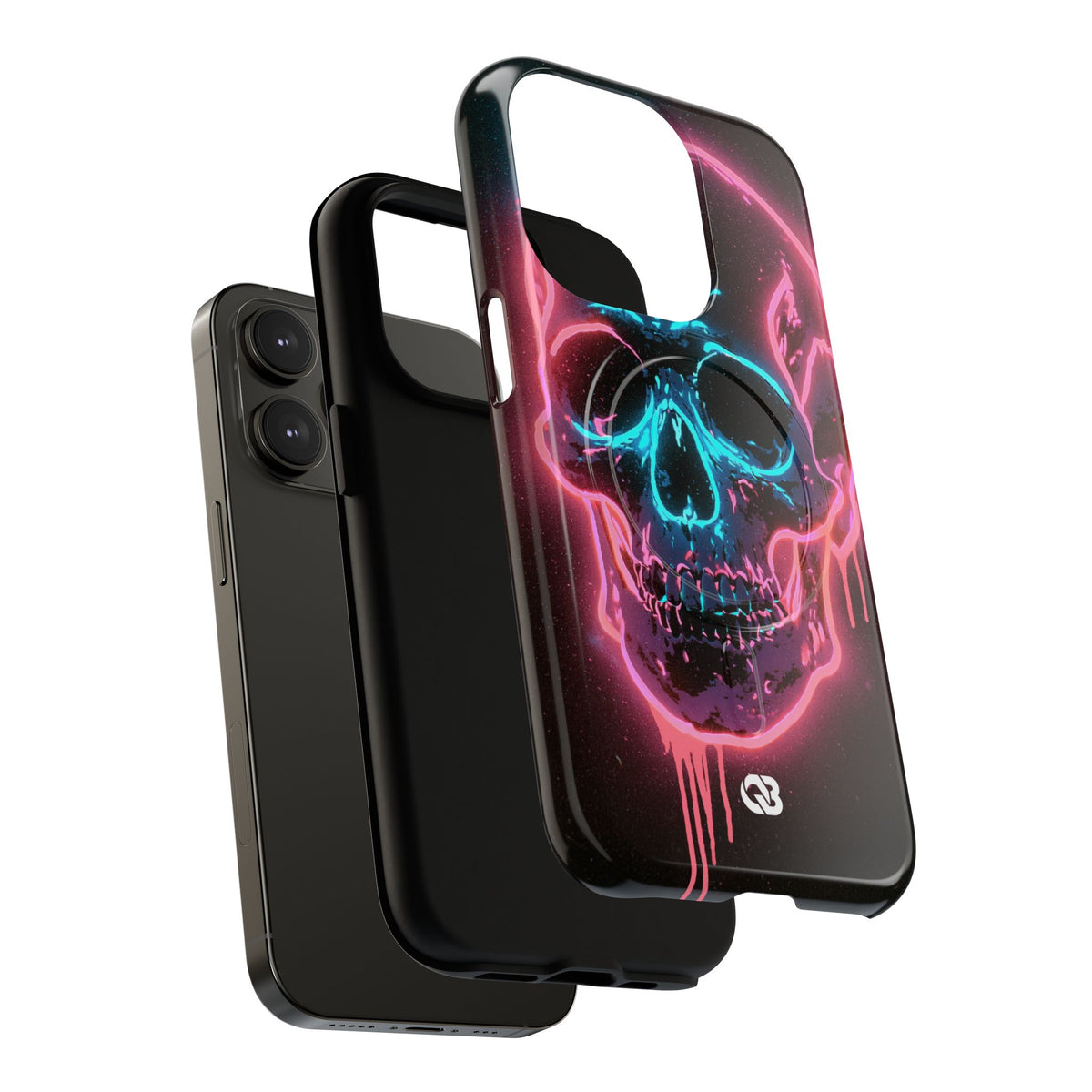 Neon Drip Skull · Tough 2.0 Magnetic Phone Case for iPhone · Black